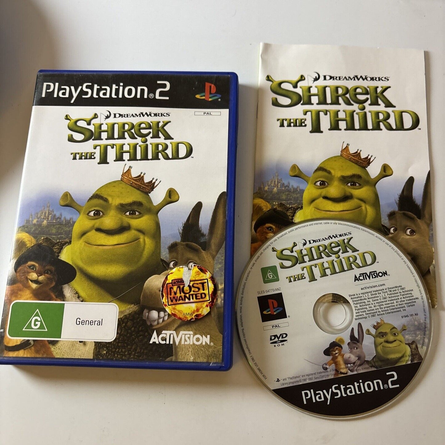 Shrek The Third Sony Playstation 2 PS2 - Manual PAL