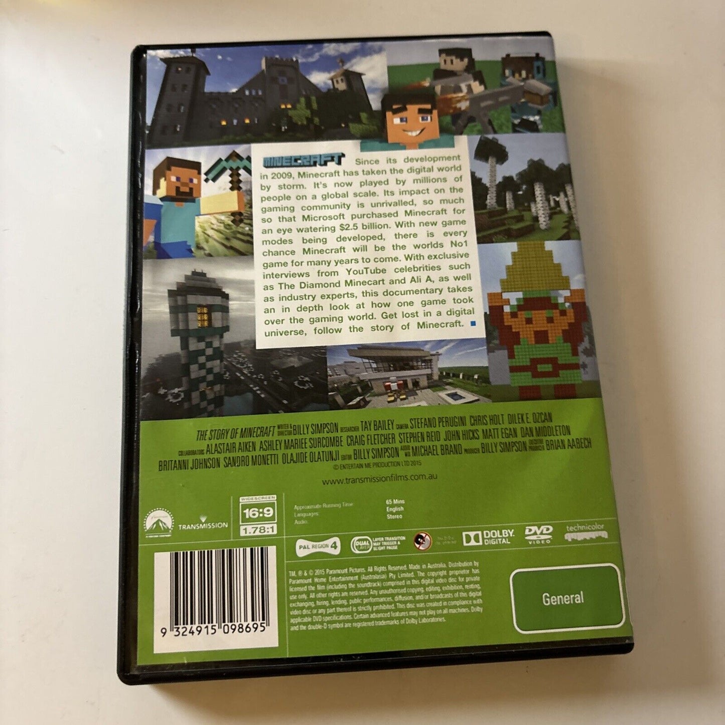 Minecraft - The Story Of Minecraft (DVD, 2015) NEW Region 4