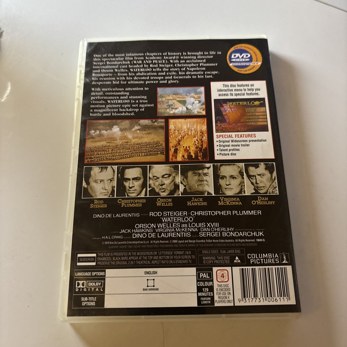 Waterloo Dvd Waterloo (DVD, 1970) Rod Steiger, Orson Welles Region 4 – Retro Unit