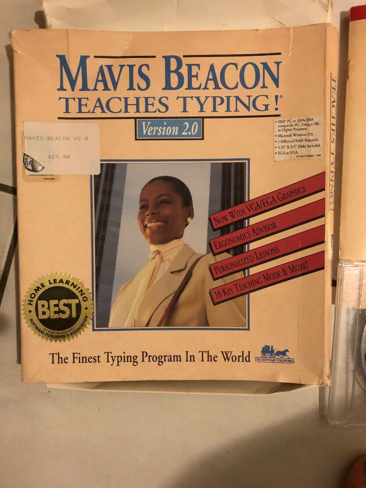 Mavis Beacon Teaches Typing Version 2.0 PC Windows CDROM Diskette Vintage Retro