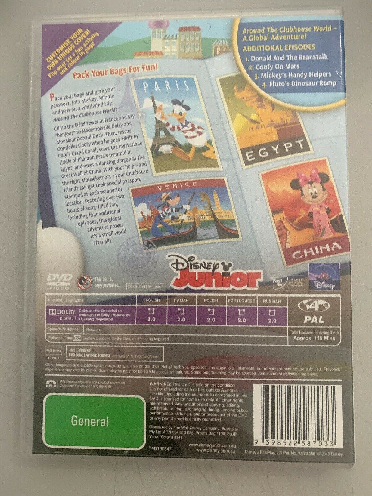 Mickey Mouse Clubhouse - Around The Clubhouse World (DVD, 2015)