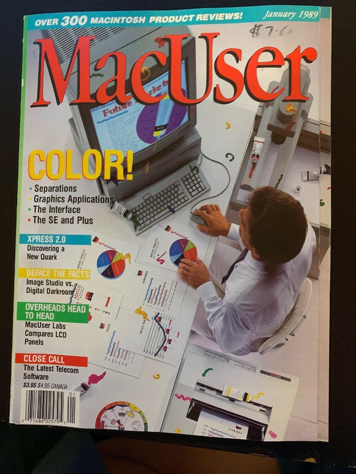 Macuser MacUser Magazine January 1989 Color! Classic Vintage Apple Magazine ...