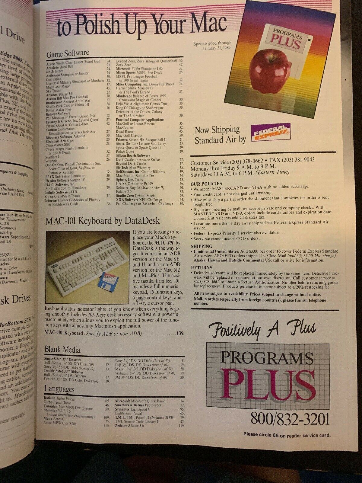 MacUser Magazine January 1989 Color! Classic Vintage Apple Magazine