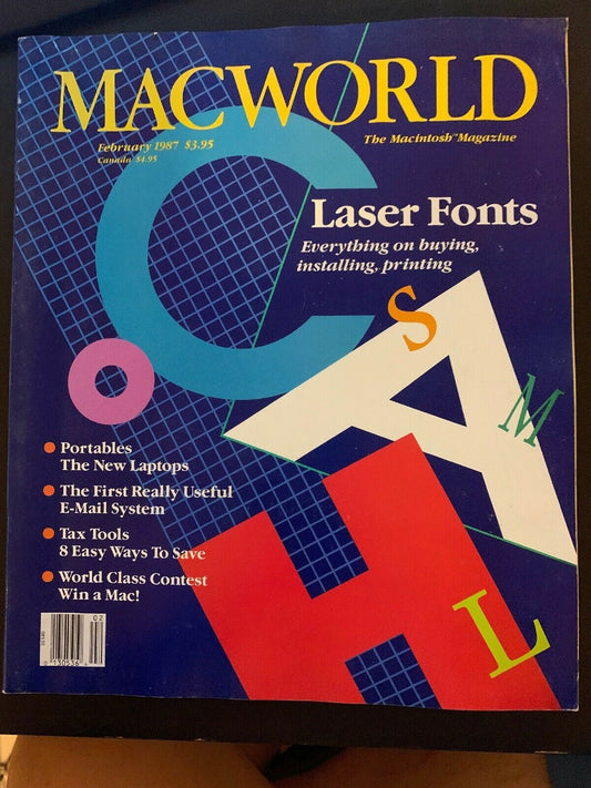 Macworld February 1987 The Macintosh Magazine Laser Fonts Special - Vintage Rare