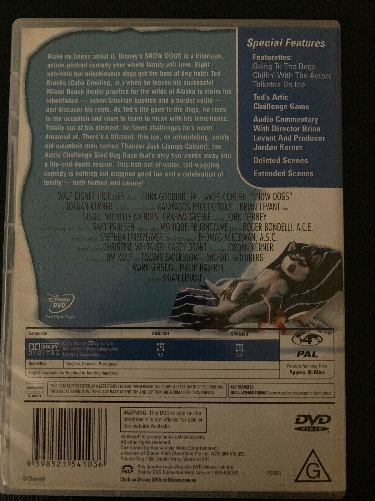 Snow Dogs (DVD, 2003) Disney Movie Region 4 Pal