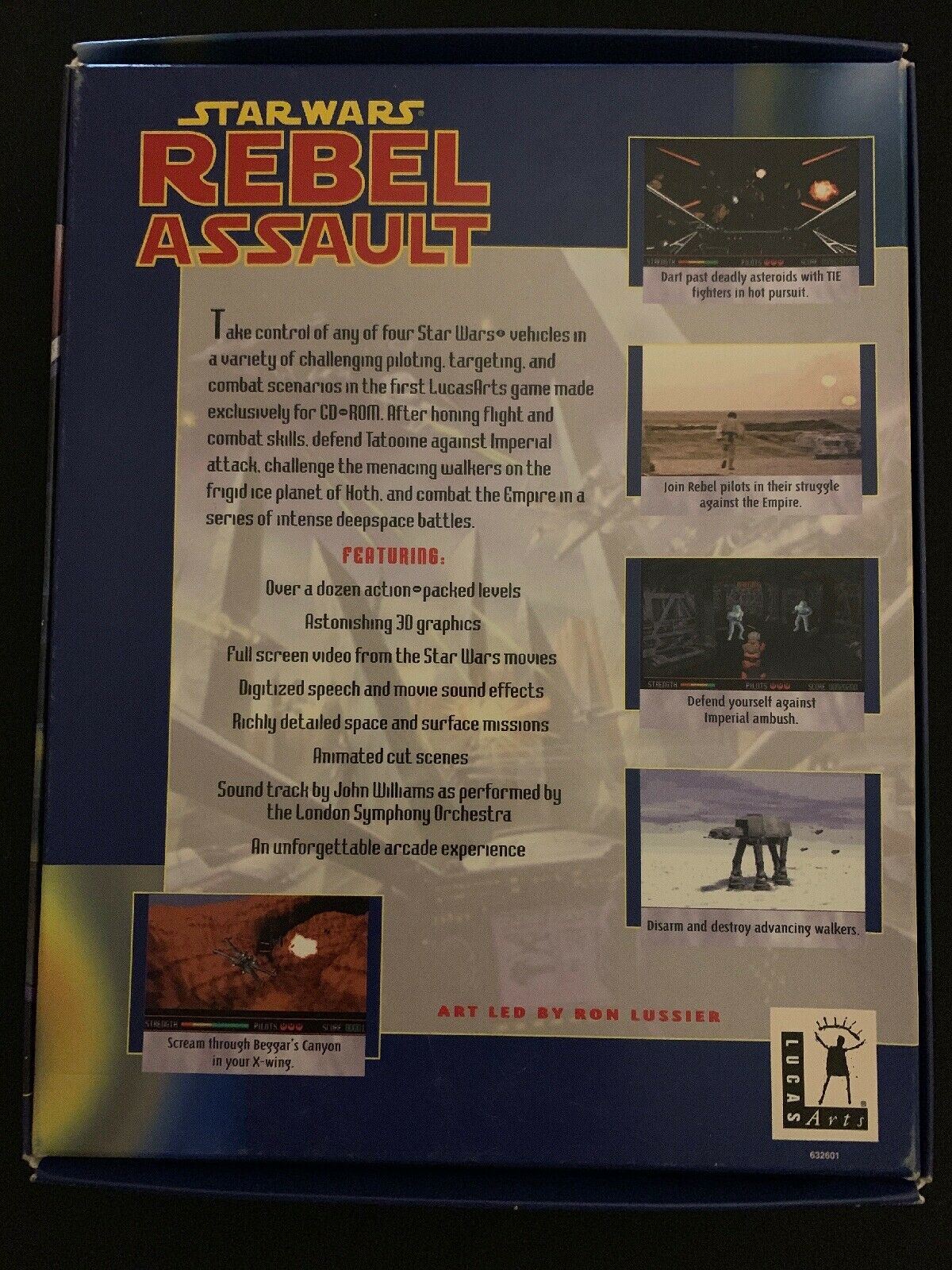 Rebel Assault Star Wars (1993) PC CDROM Game Complete In Big Box