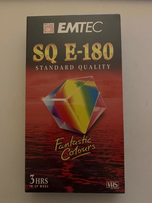 BRAND NEW - Blank EMTEC VHS SQ E-180 Sealed Video Tapes