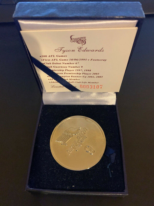 Adelaide Crows Tyson Edwards 300 AFL Games  Commemorating Medal