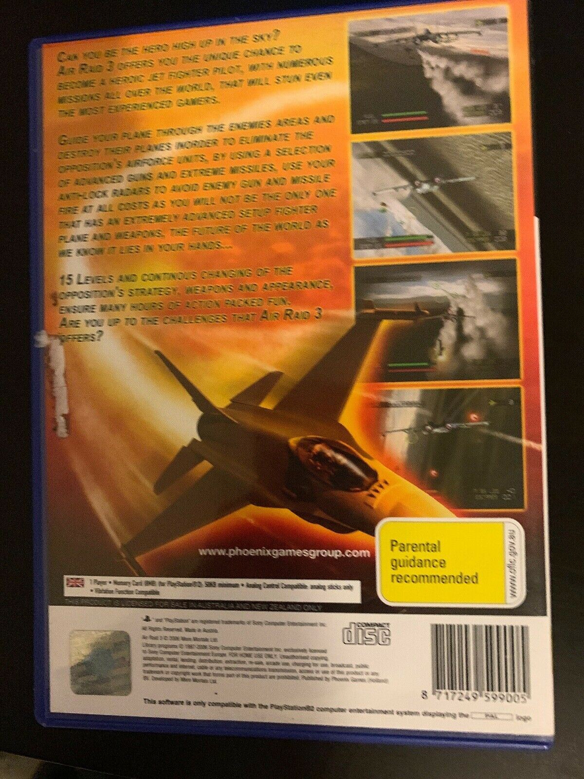 AIR RAID 3 (SONY PS2 GAME, PG) With Manual