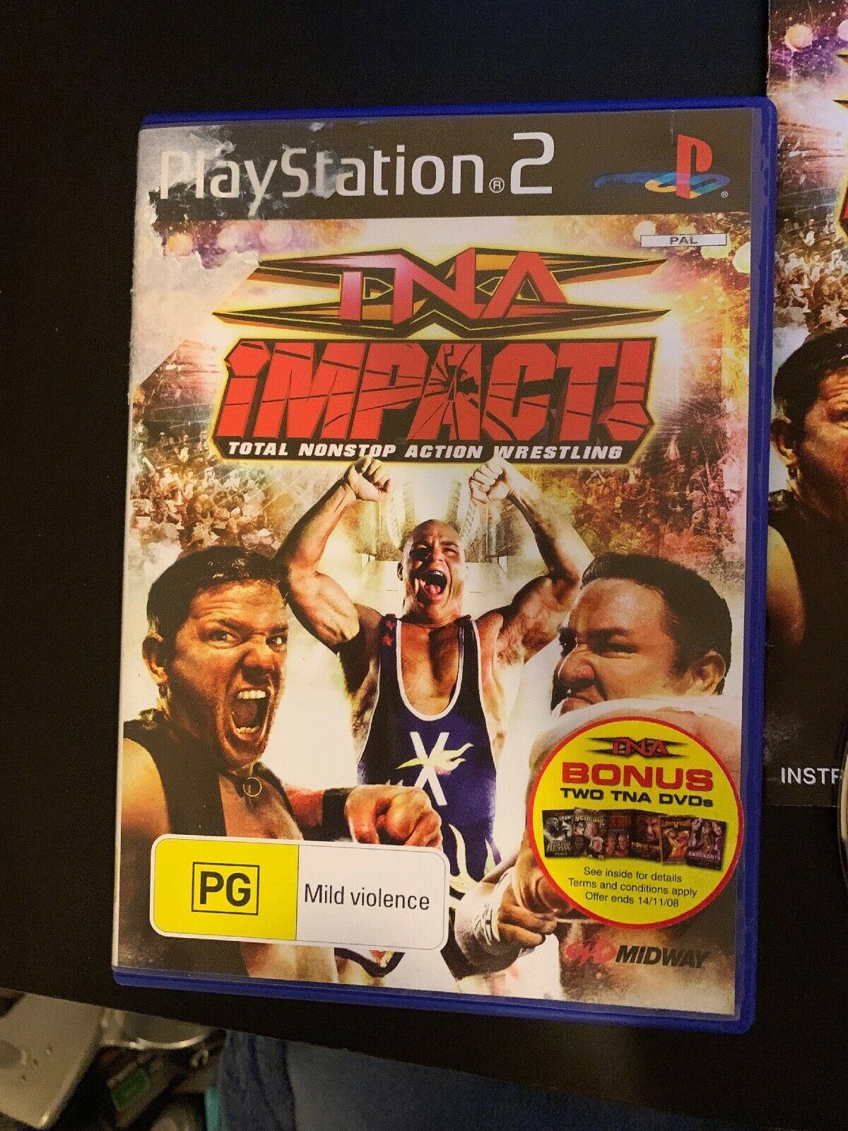 TNA IMPACT TOTAL NONSTOP ACTION WRESTLING PAL PlayStation 2 PS2 With Manual