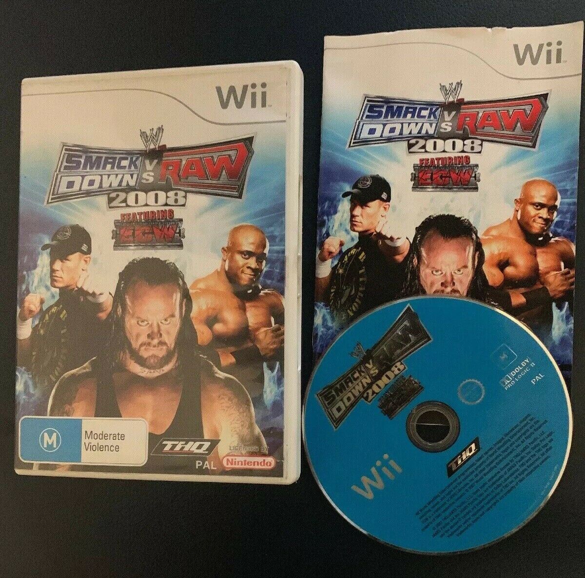 WWE SmackDown vs. Raw 2008 Nintendo Wii With Manual