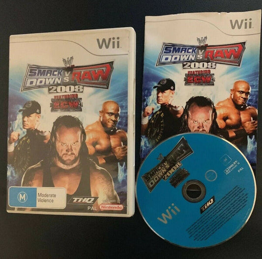 WWE SmackDown vs. Raw 2008 Nintendo Wii With Manual