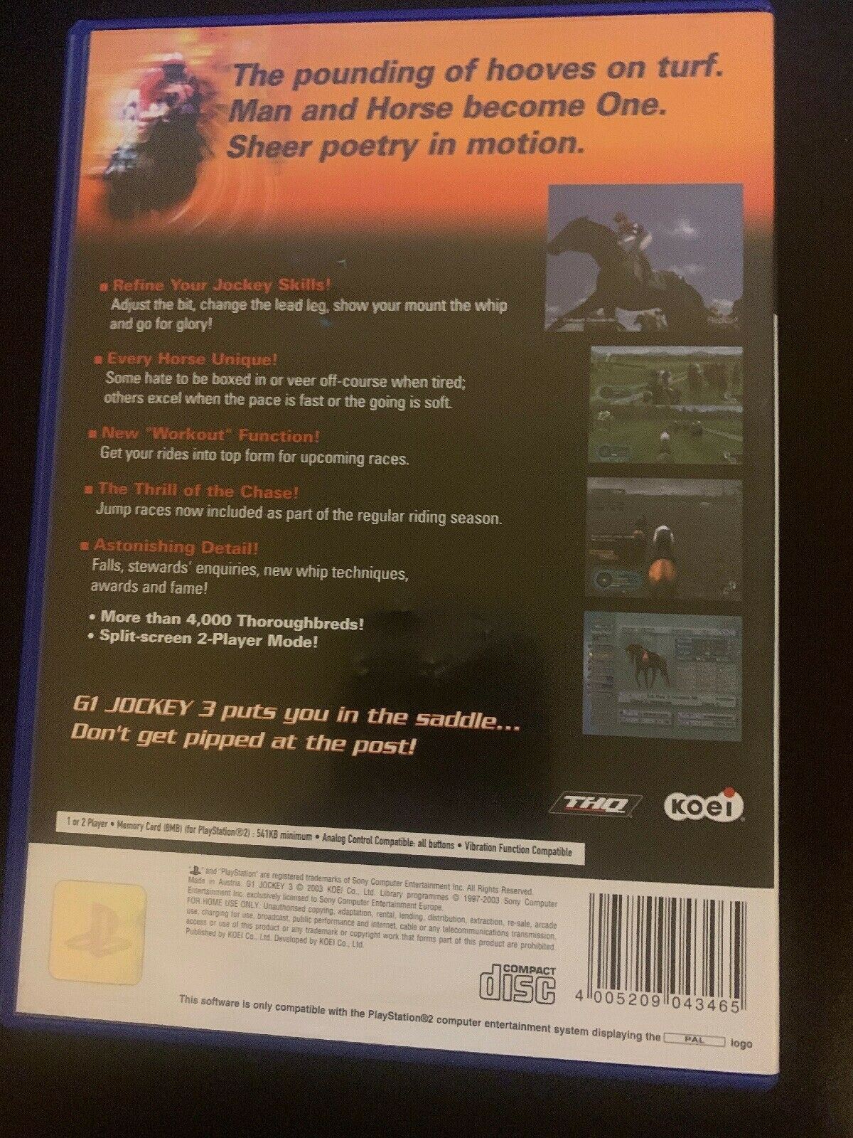 G1 Jockey 3 - Sony PlayStation 2 PS2 PAL Complete With Manual