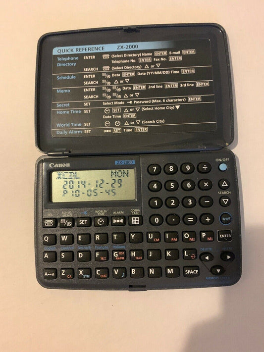 Canon ZX-2000 Electronic Organiser Calender Calculator