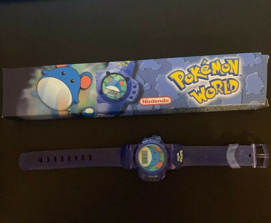 *Rare* Nintendo Pokemon Blue Marill World Watch (2000) With Box And Instructions