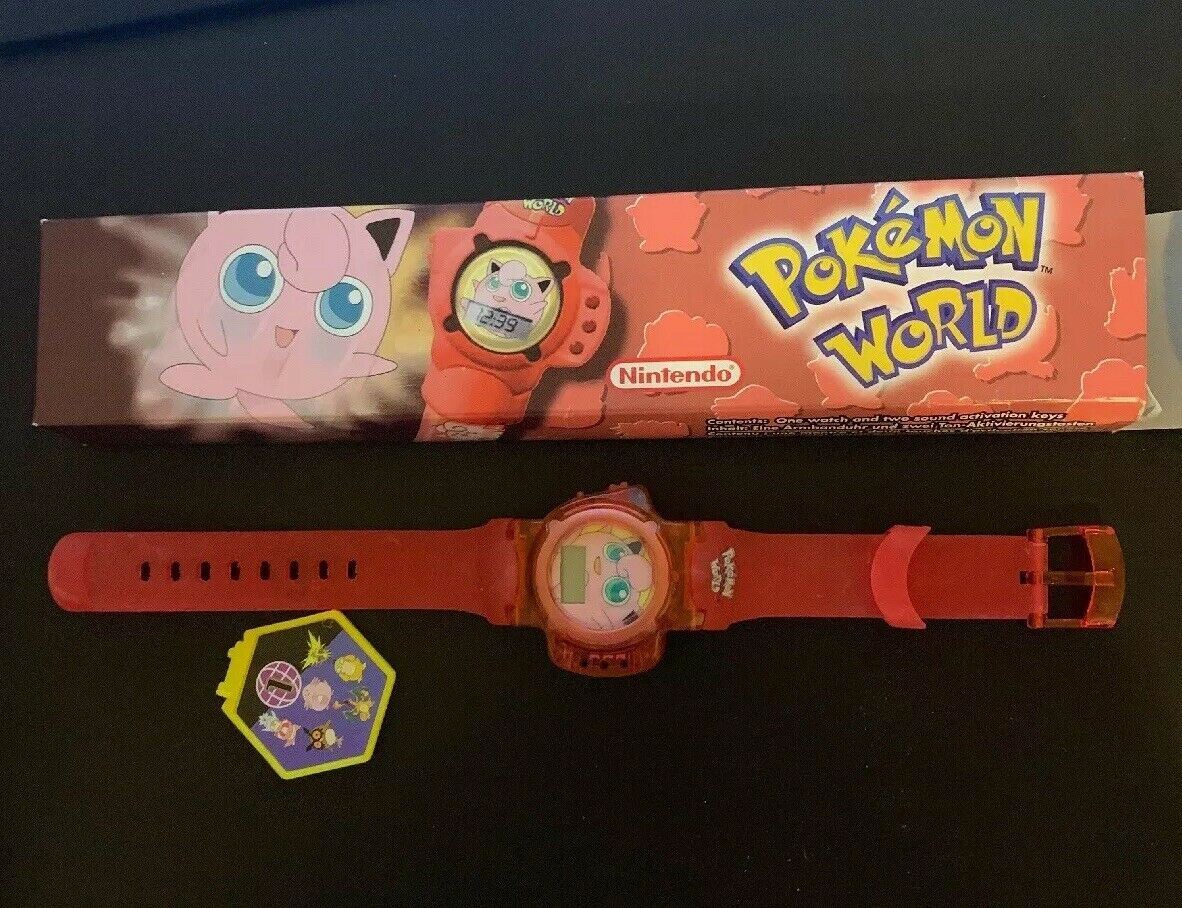 *Rare* Nintendo Pokemon World Red Jigglypuff Watch With Box