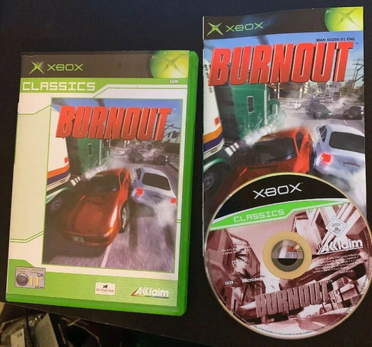 Burnout 1 - Microsoft Xbox Original PAL Game with Manual