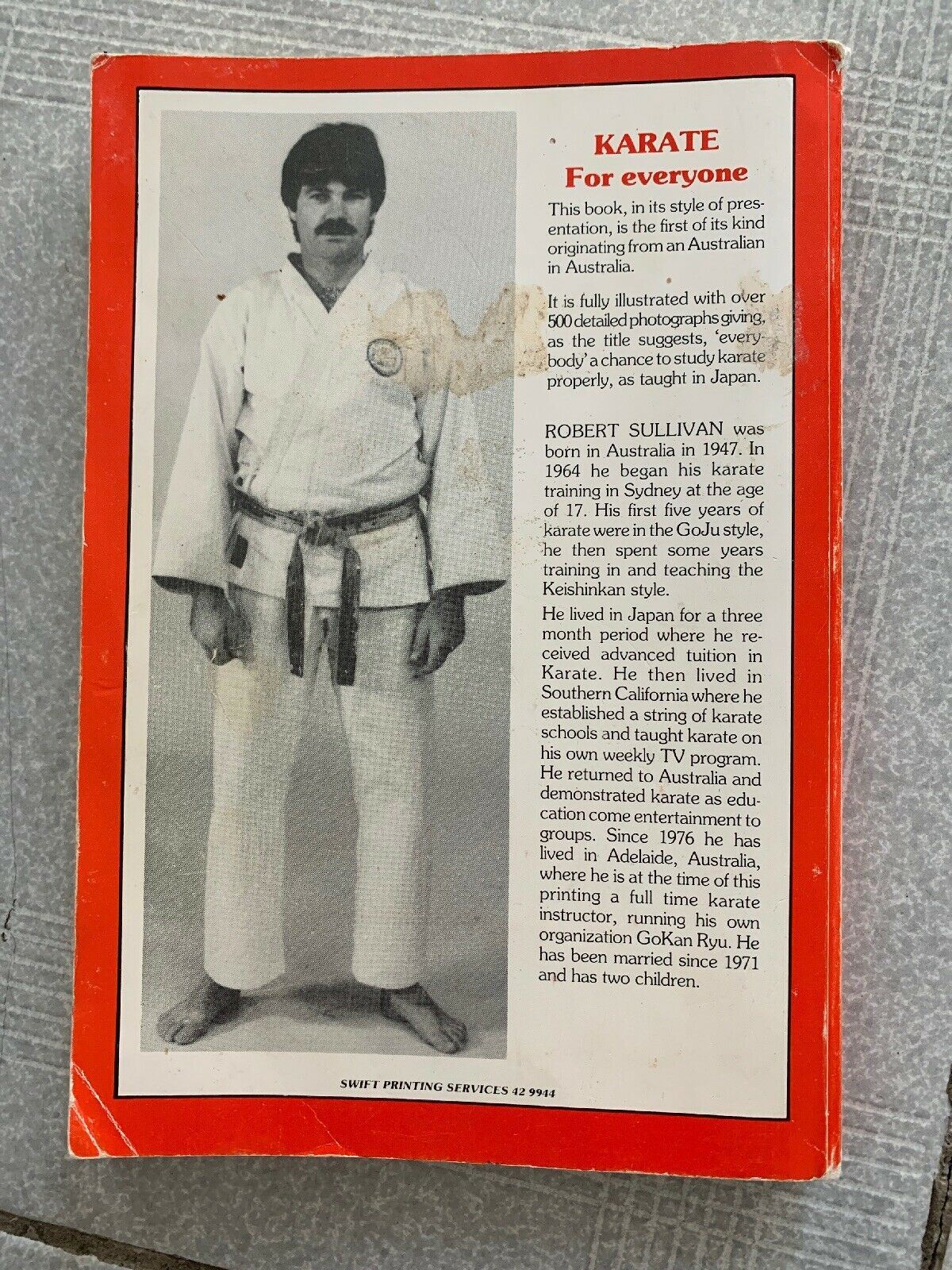 Karate For Everyone By Robert B. Sullivan First Print 1985 Gokan Ryu