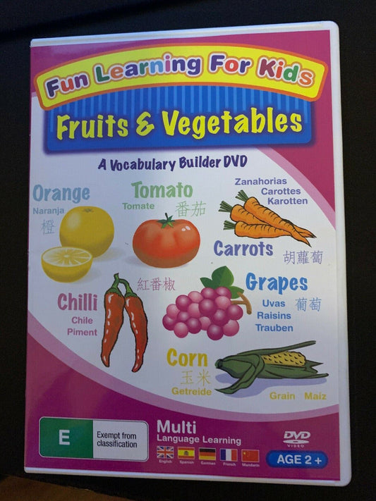 Fun Learning for Kids - Fruits & Vegetables RARE FILM MOVIE PAL DVD Region Free