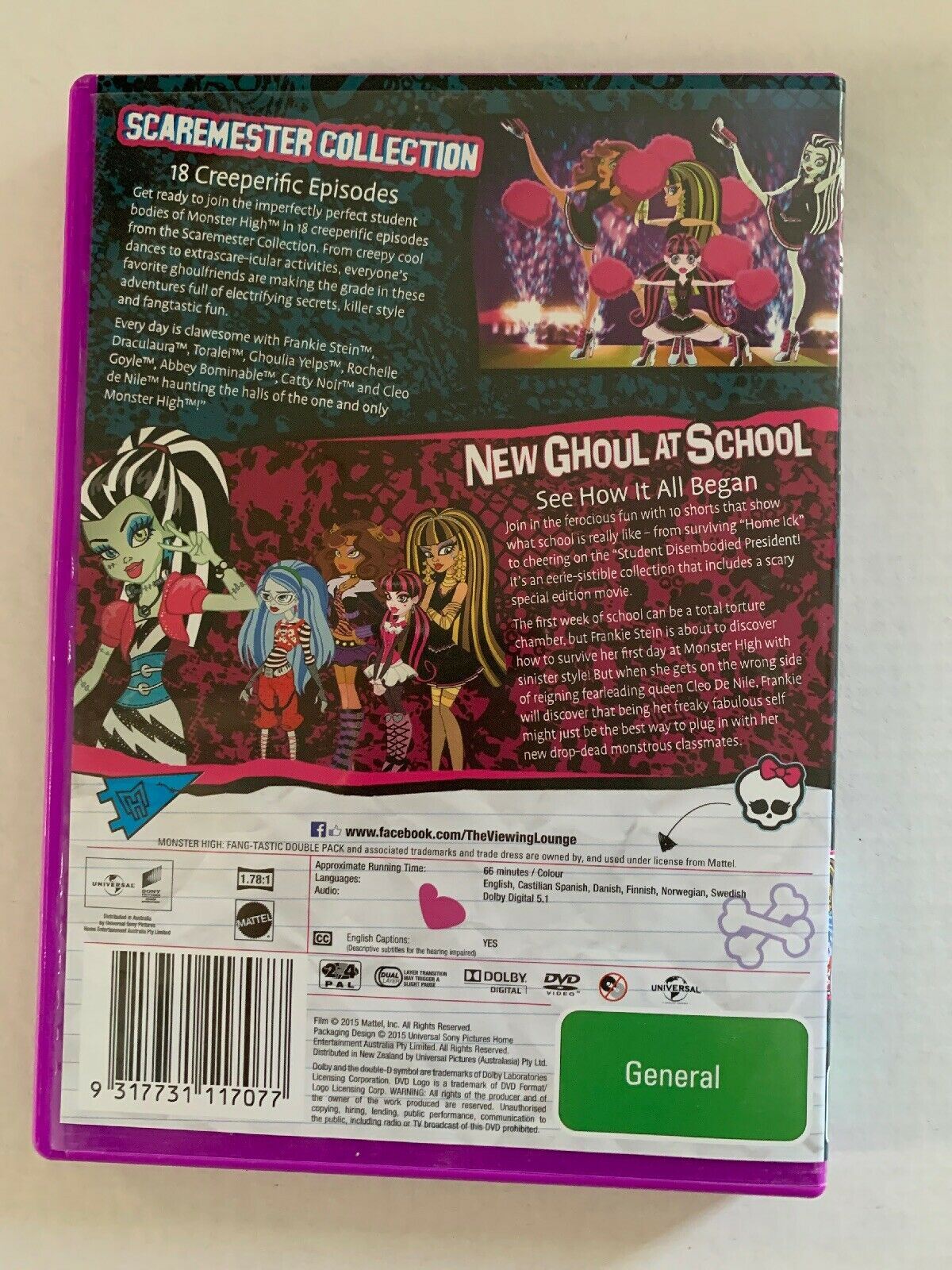 Monster High - Scaremaster Collection / New Ghoul In School (DVD, 2015)