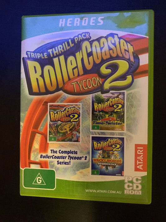 Triple Thrill Pack Rollercoaster Tycoon 2 And 2x Expansion Pack PC DVD (2002)