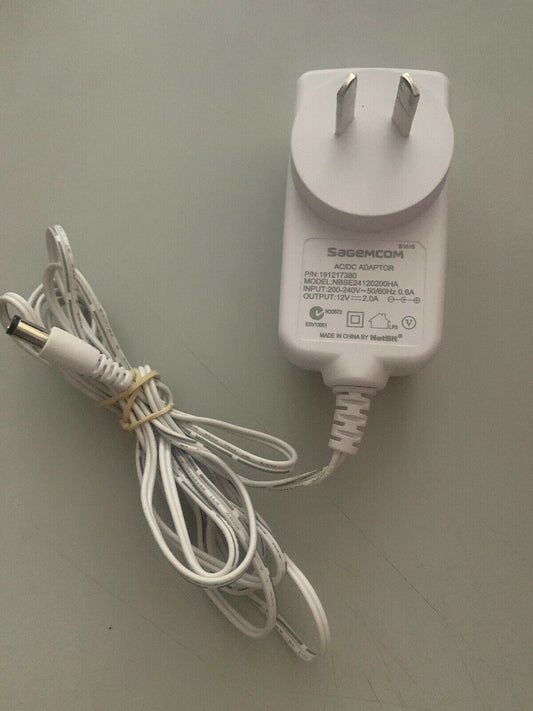 GENUINE SAGEMCOM NBSE24120200HA AC DC ADAPTER POWER SUPPLY 191217380 12V 2A