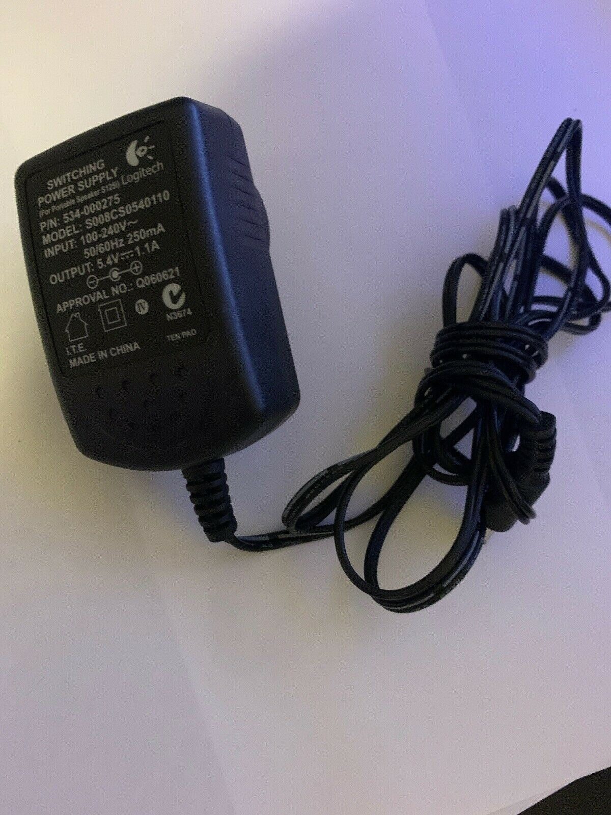 Genuine Logitech S008CS0540110 AC Adapter 5.4v 1.1A For Portable Speaker S125i