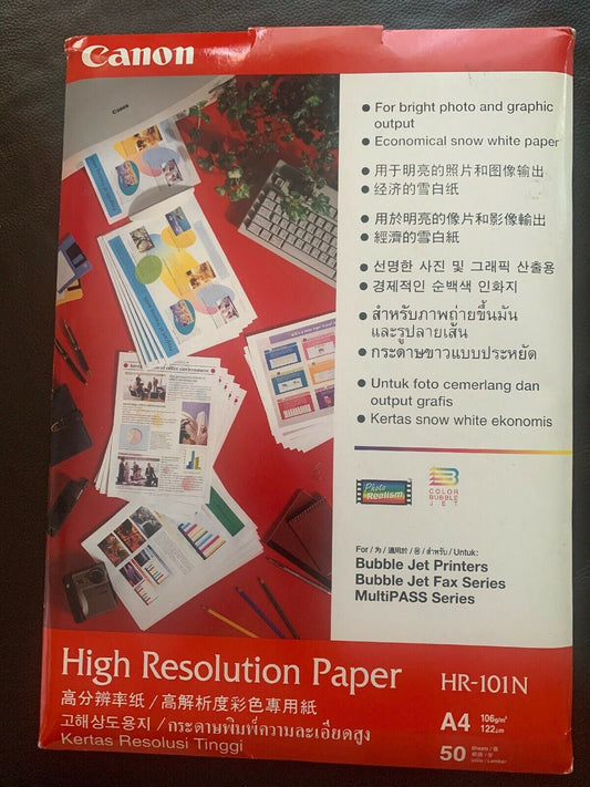 *New* Canon High Resolution Paper HR-101N A4 Size 50 Sheets