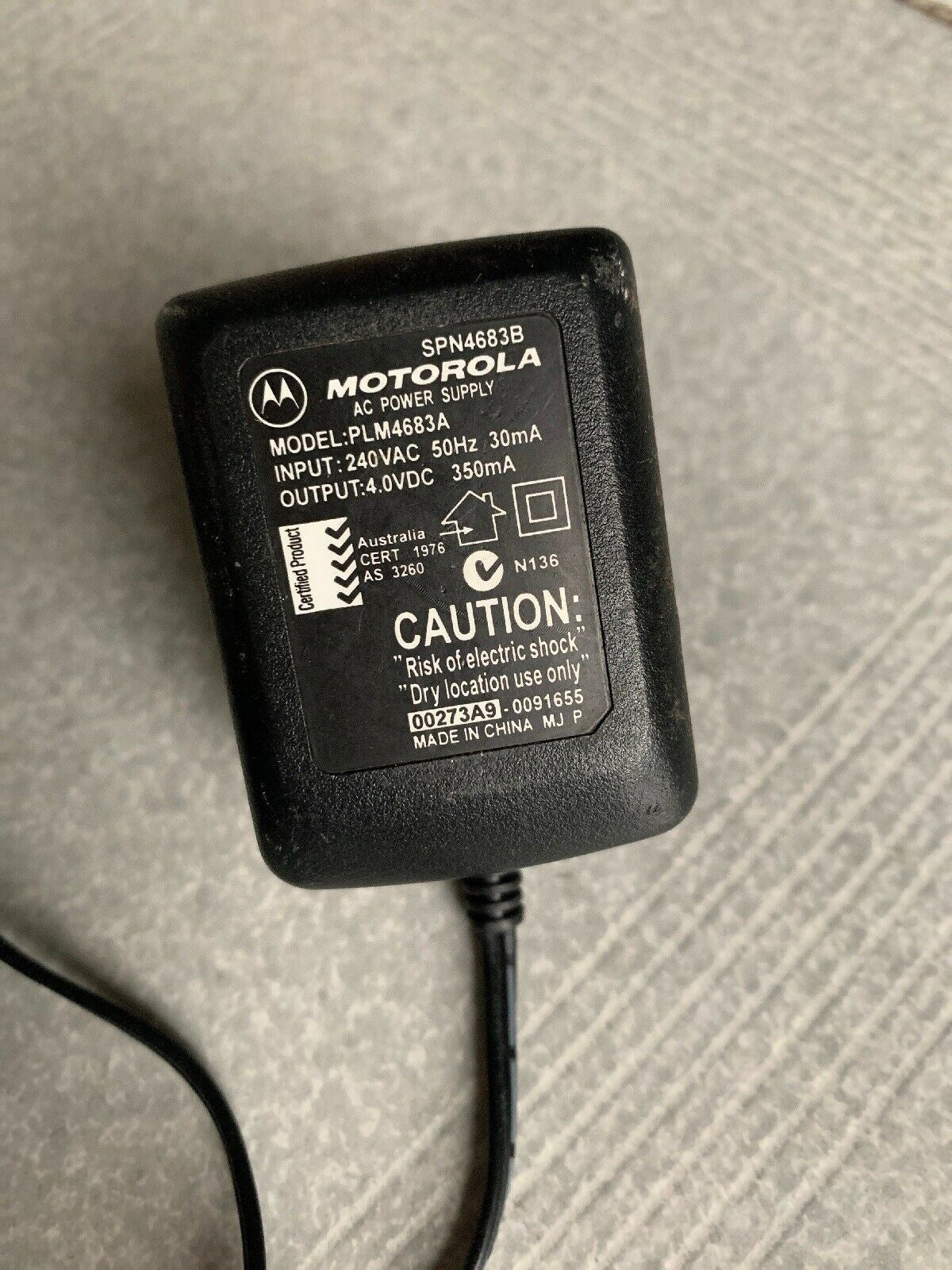 Genuine Motorola PLM4683A AC Adapter 4V 350mA