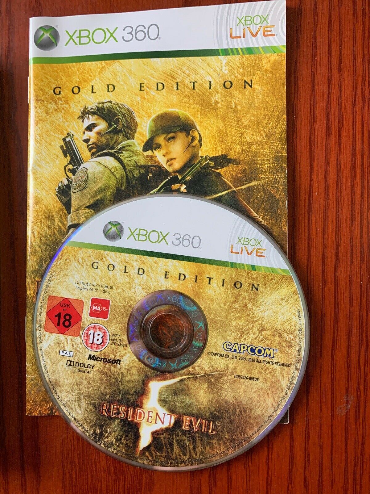 Resident Evil 5 Gold Edition * Microsoft Xbox 360 Game With Manual
