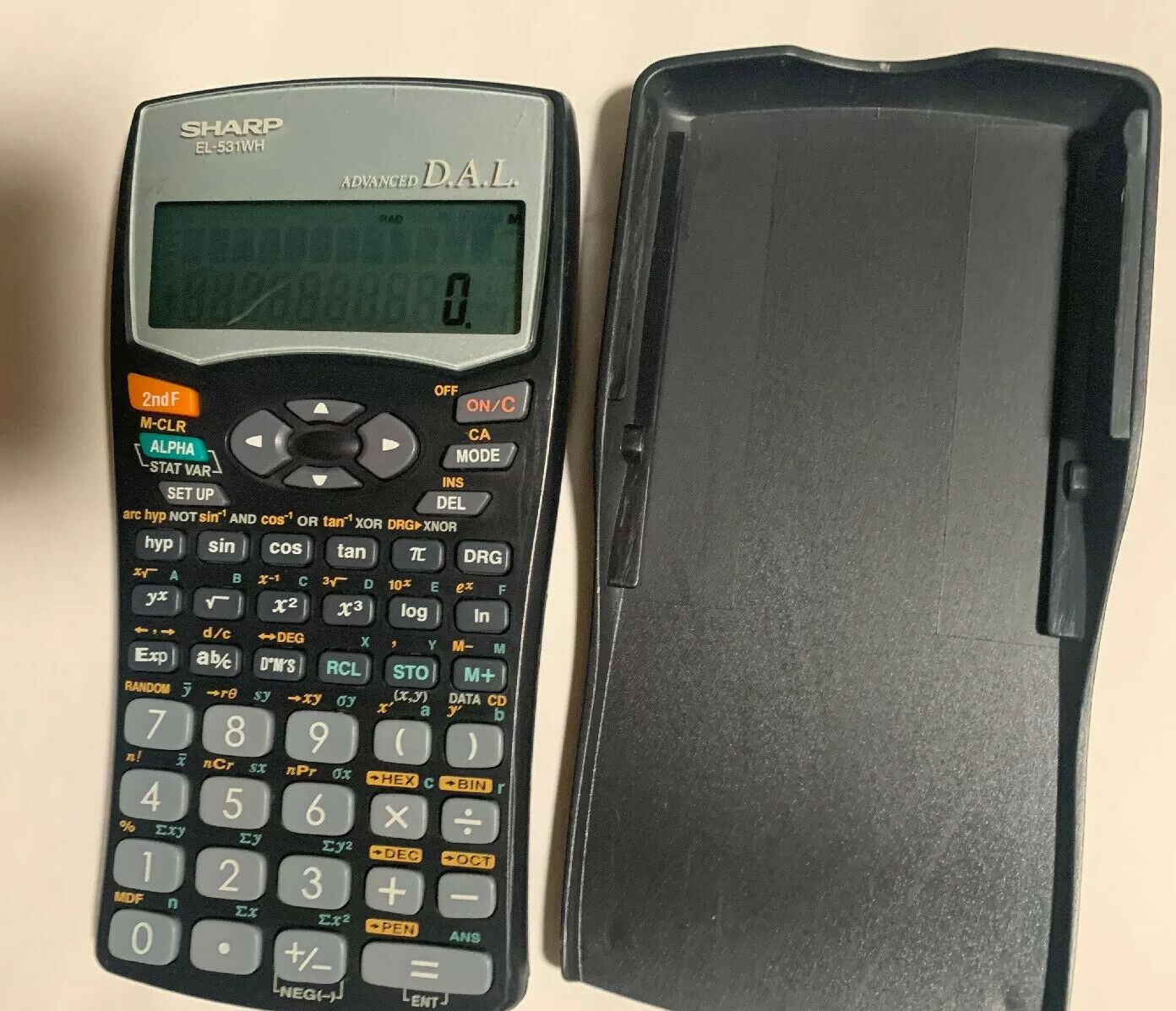 Sharp EL-501XBWH Scientific Calculator - 10-Digit LCD With Hard Cover For School & Exams