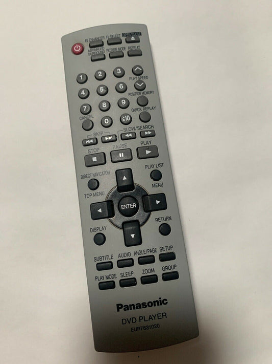 Genuine Panasonic EUR7631020 Remote Control For DVDS24, DVDS27/K/P/S/U/UP-S