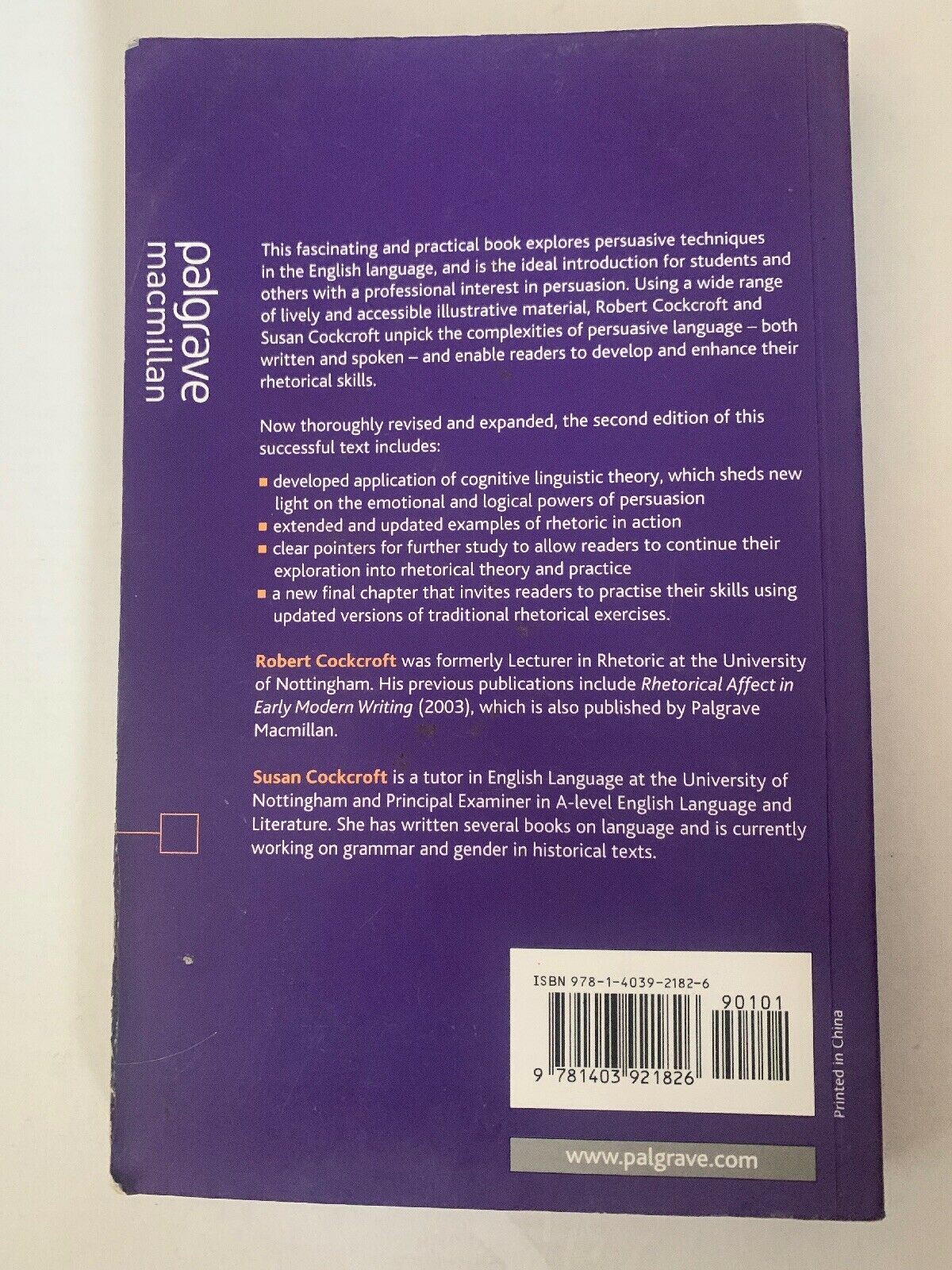 Persuading People: An Introduction to Rhetoric by Cockcroft, Susan 2nd Edition