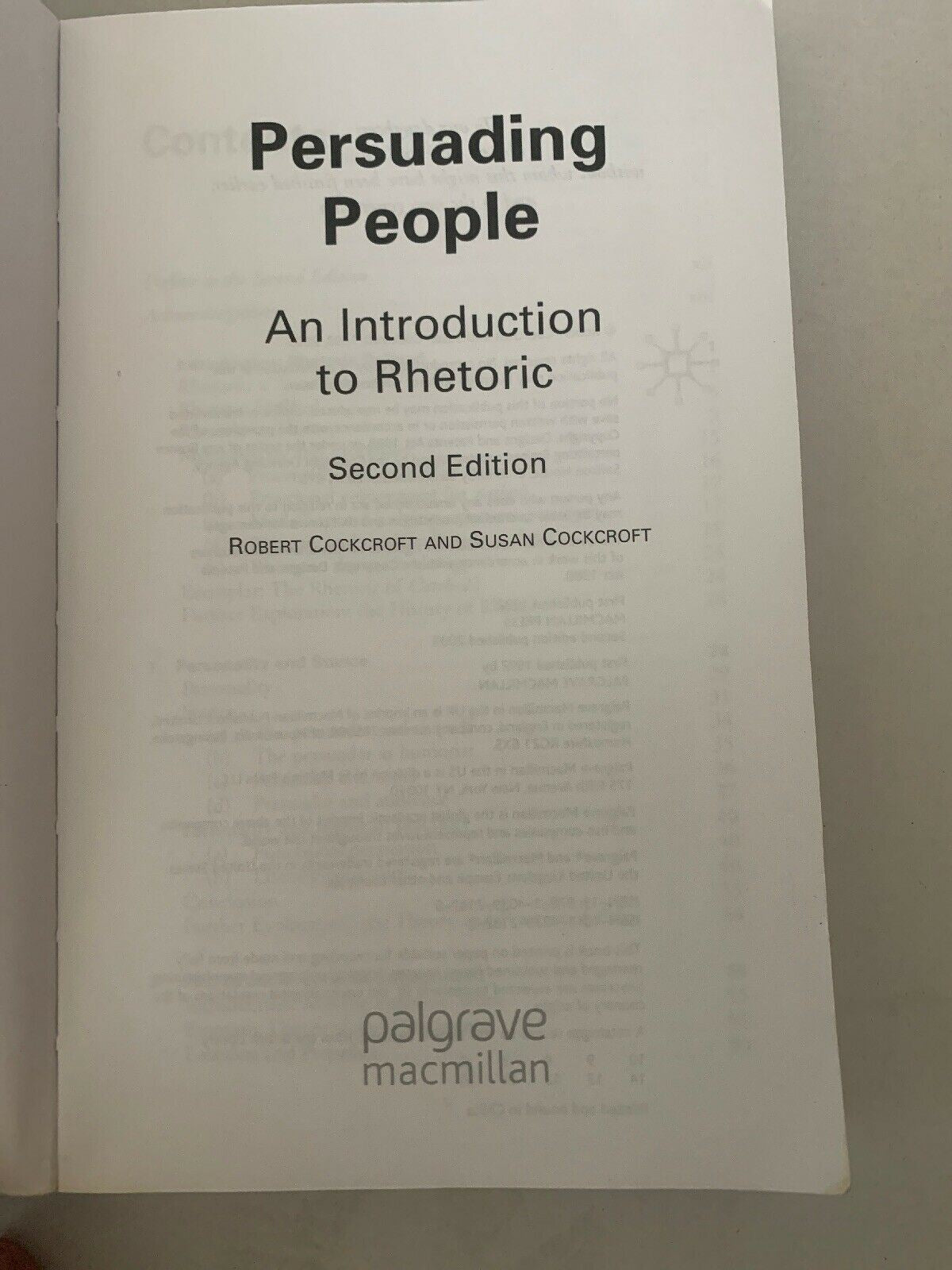 Persuading People: An Introduction to Rhetoric by Cockcroft, Susan 2nd Edition