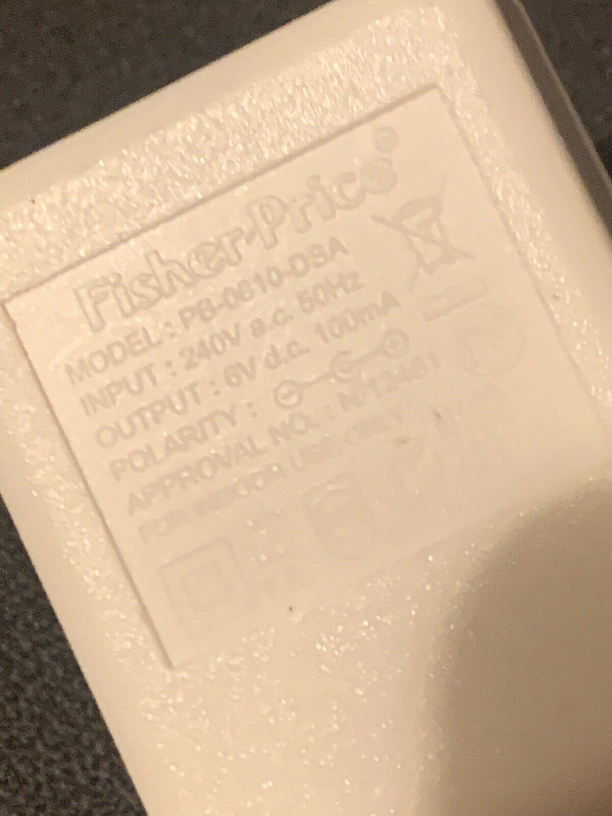 Genuine Fisher Price PB-0610-DSA AC Adapter 6V 100mA
