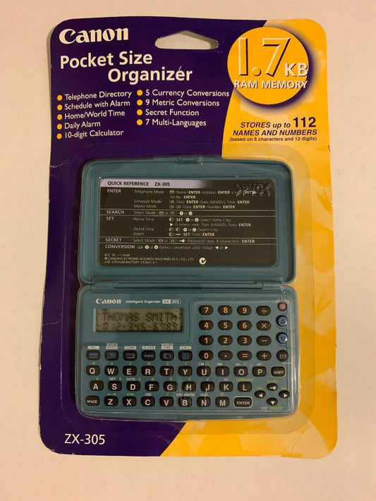 Canon ZX-305 Electronic Retro Pocket Size Organizer