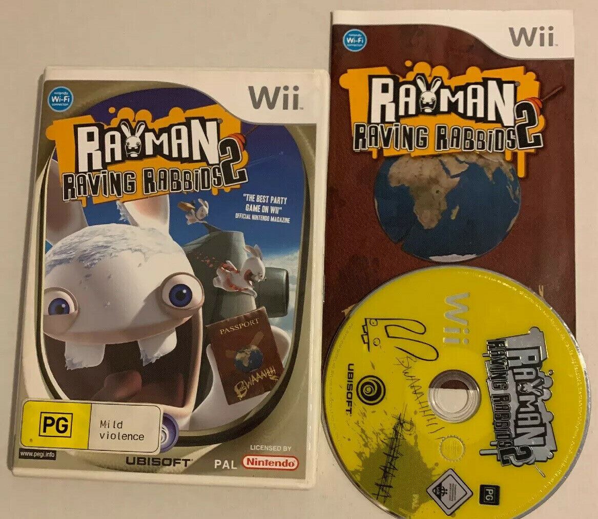 Rayman Raving Rabbids 2 - Nintendo Wii With Manual PAL