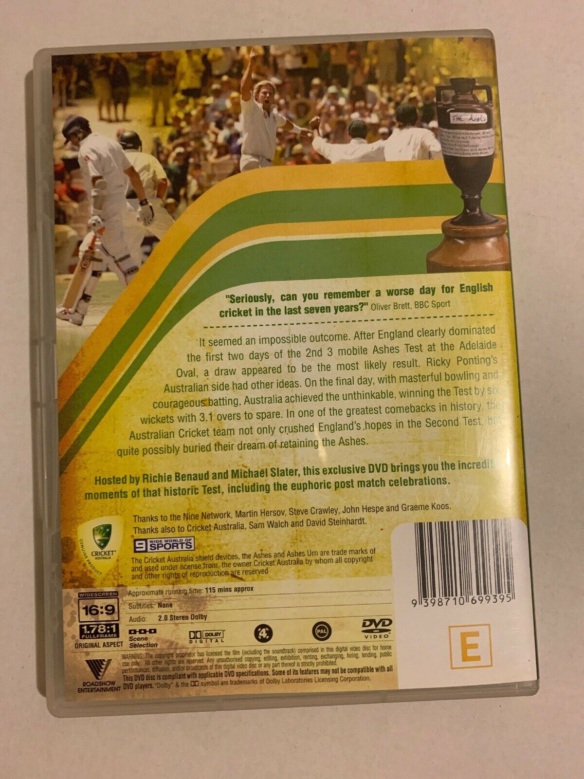 Amazing Adelaide - The 2nd 2006/7 Mobile Ashes Test (DVD, 2006)