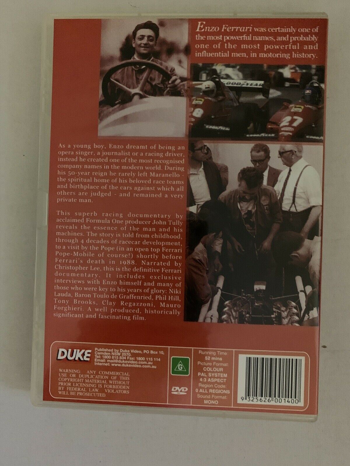 Enzo Ferrari 1898-1988 His Life, His Cars, His Legacy [DVD] ALL REGIONS