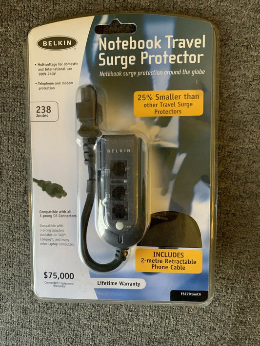 Belkin Notebook Travel Surge Protector C6 Connector Domestic & International use
