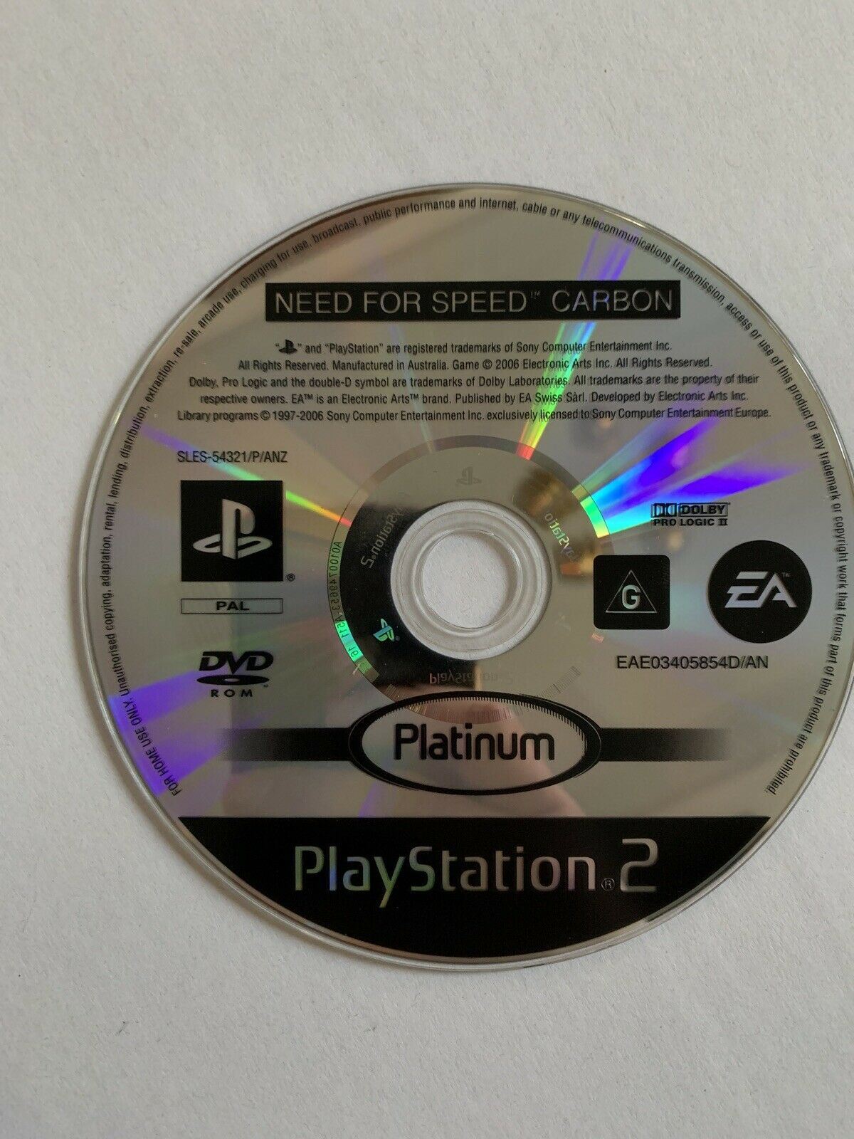 Need for Speed Carbon - PS2 Game PAL Platinum Manual Booklet Included G