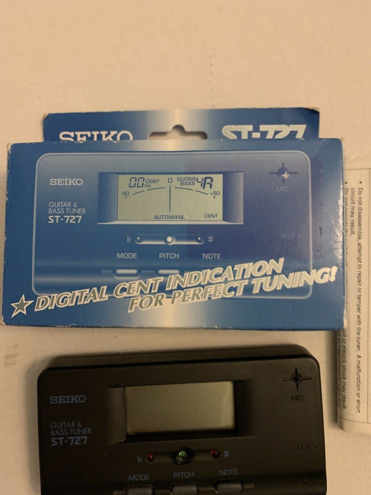 Seiko Guitar Bass LCD Tuner ST 727 Retro Unit