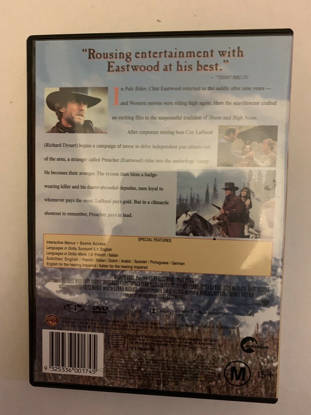 Pale Rider (DVD, 2000) Clint Eastwood. Region 4