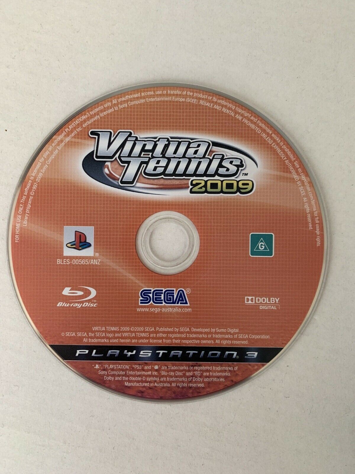 Virtua Tennis 2009 - PS3 Game Sony PlayStation 3