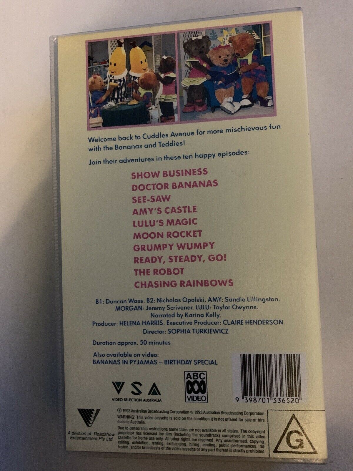 Bananas In Pyjamas Show Business VHS PAL Video Tape 90s ABC Kids