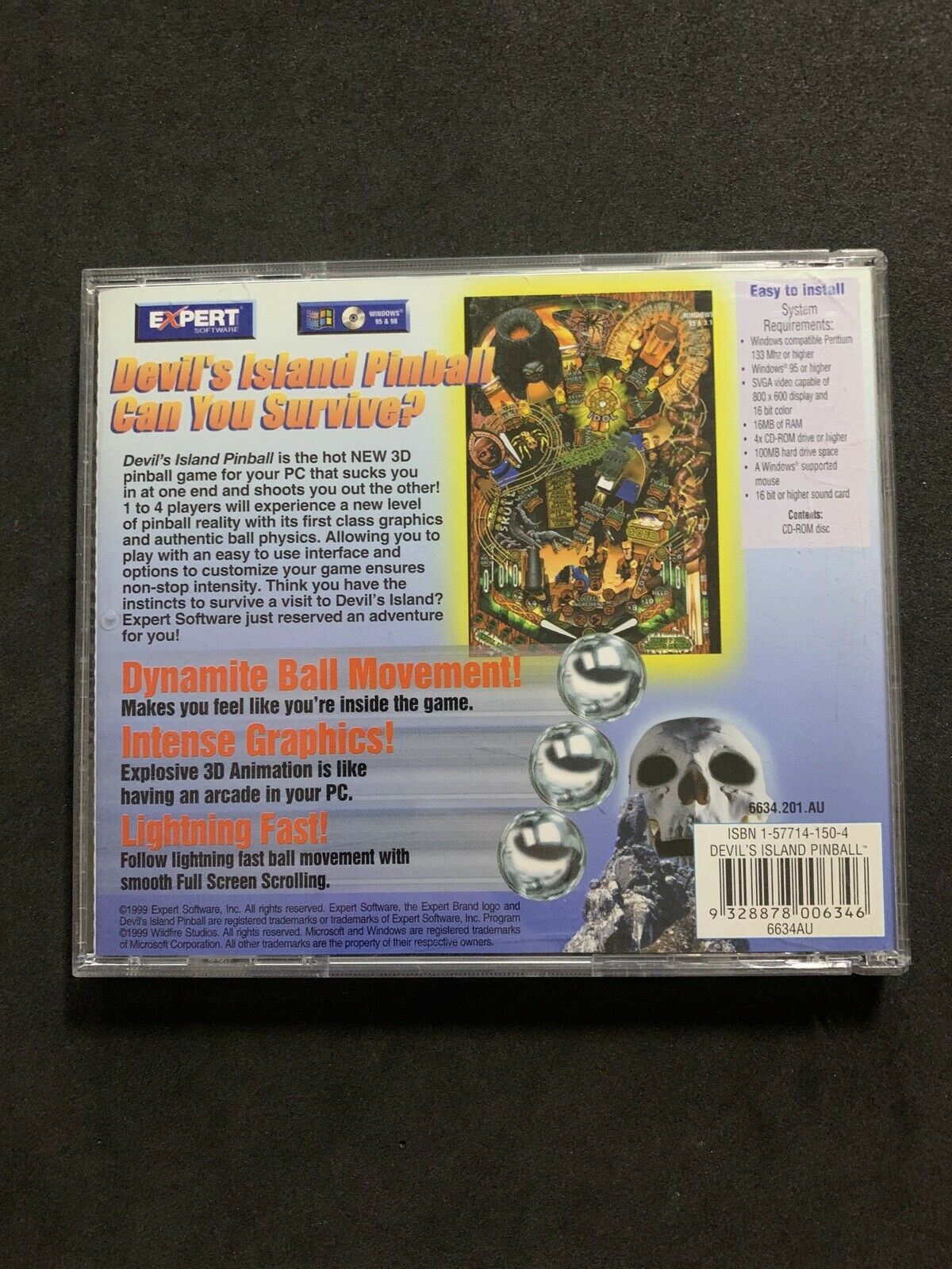 Devil's Island Pinball PC (CDROM, 1999) Windows 98