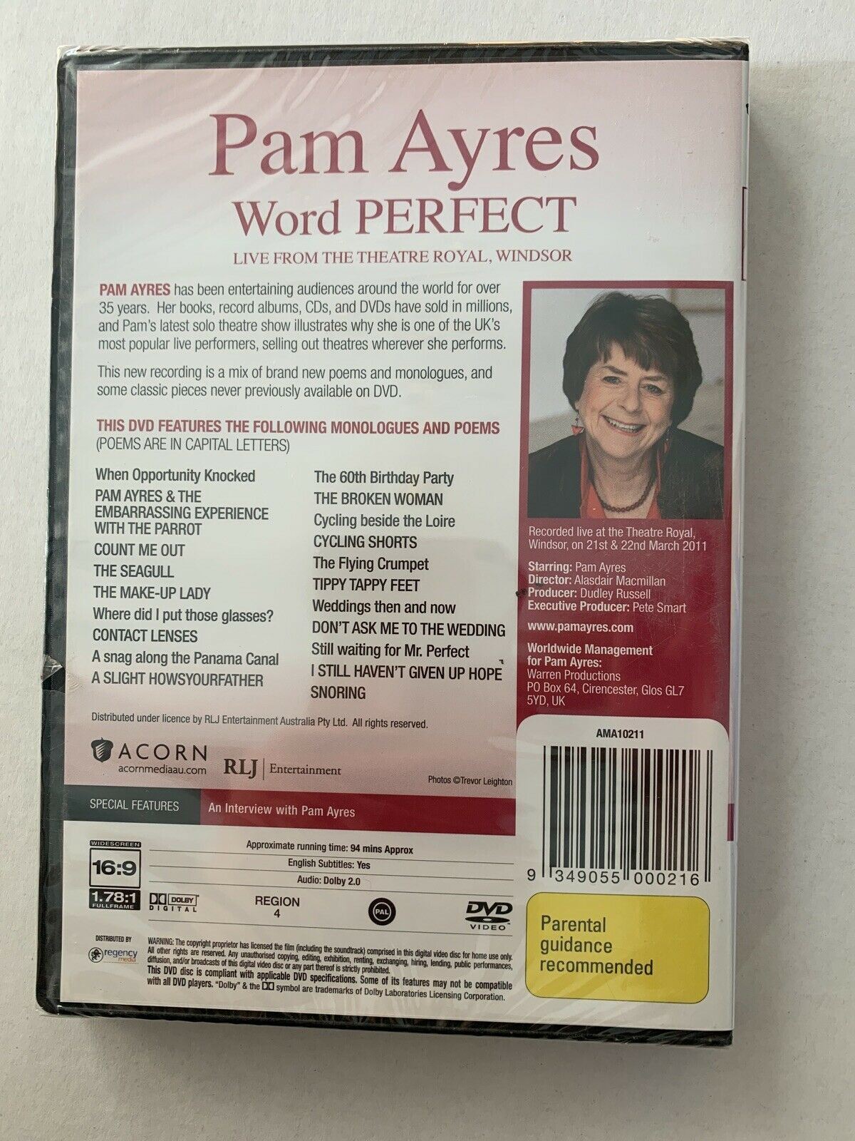 *New Sealed* Pam Ayres - Word Perfect (DVD, 2015) Region 4