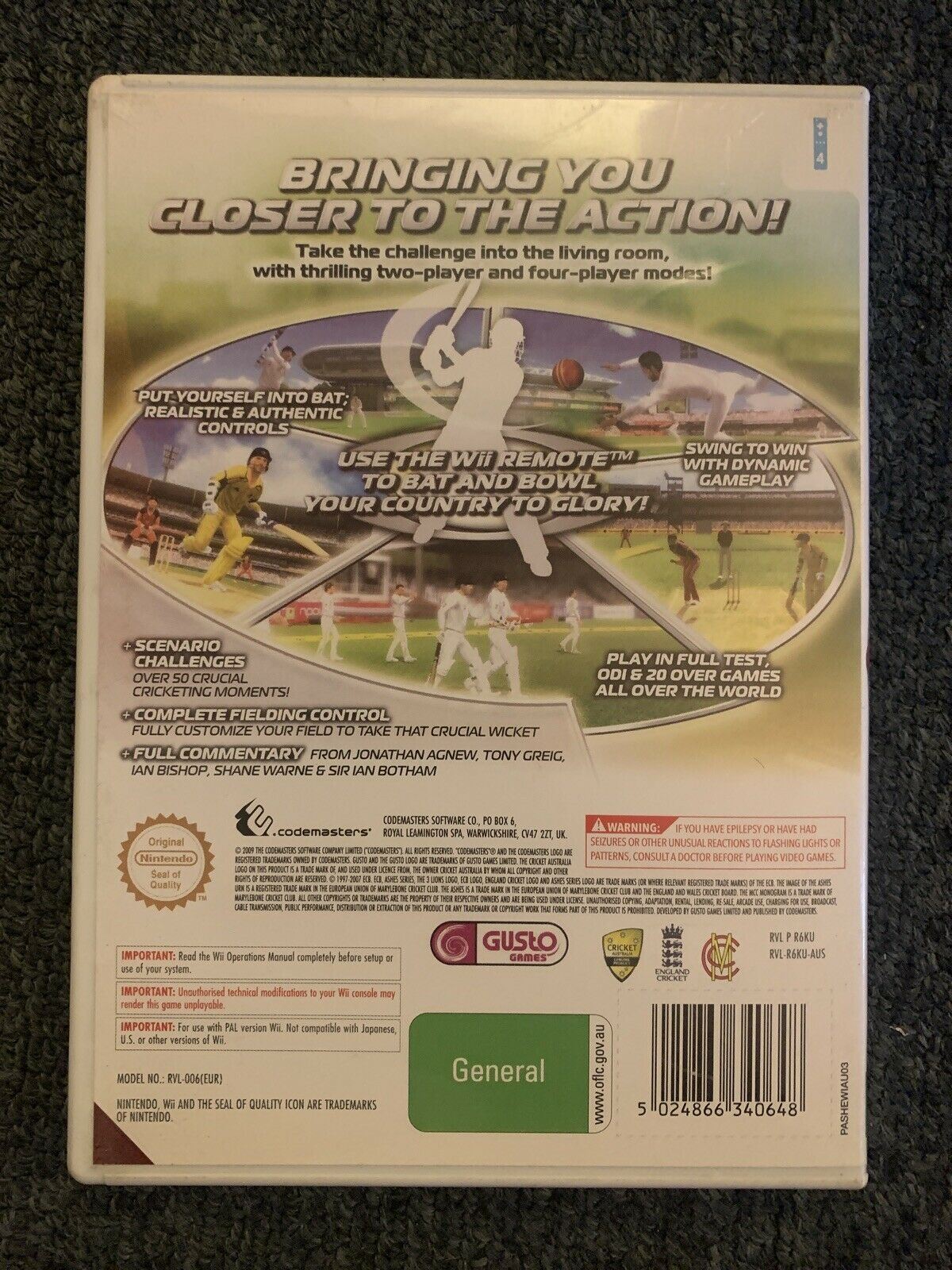 Cricket Nintendo Wii PAL - Complete with Manual