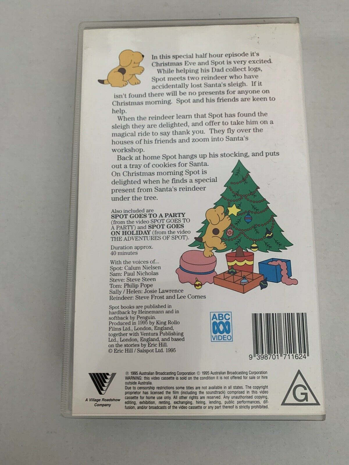 SPOT:  Spot's Magical Christmas by Eric Hill (VHS, 1995) PAL