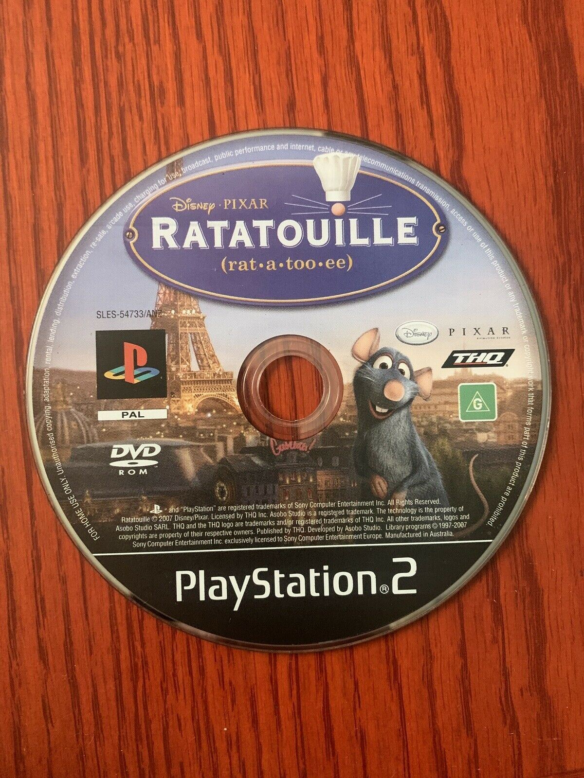 Disney Pixar Ratatouille (Sony PlayStation 2 PS2, 2007) with Manual PAL